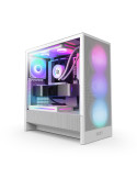 NZXT H5 Flow RGB (2024) Tårn ATX Ingen Strømforsyning Hvid, Tempered Glass