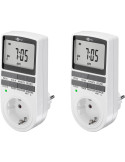 Goobay Digital Timer Schuko, 2 stk. Hvid