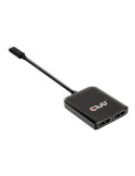 Club 3D CSV-1555 USB-C gen 2 til 2xDisplayPort videoadapter Sort