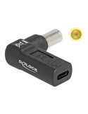 DeLOCK 24 pin USB-C (female) - Strøm DC jackstik 7,9 mm (ID: 5,5 mm) (male) Sort Strømforsyningsadapter