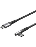 Goobay USB-C Textile Cable 90°, 2 m Space Grey/Sølv