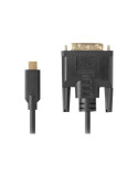 Lanberg Adapter 24 pin USB-C han -> 24+1 pin digital DVI han 0.5 m Sort