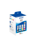 Epson EcoTank 104 Sort Gul Cyan Magenta Blækrefill C13T00P640