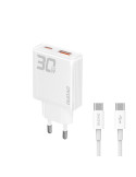 Dudao A30EU Adapter 30Watt 1xUSB-C 1xUSB-A (USB-C to USB-C cable included)