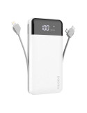 Dudao K1Pro powerbank 20000mAh 15Watt 4xcables hvid