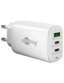 Goobay 3-ports USB GaN Oplader 65W PD Hvid