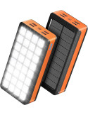 Solar Power Bank 26,800 mAh External Battery, Quick Charge and 32 LED Lamps, Power Bank, Solar Charger