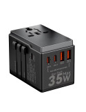 Dudao A35Pro Universal Travel Adapter 35Watt GaN 3xUSB-C + 2xUSB-A Black