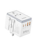 Dudao A65Pro Universal Travel Adapter 65Watt GaN 2xUSB-C + 2xUSB-A White