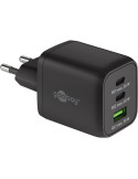 USB-C™ PD Multiport Quick Charger (65 W), black, black - plug adapter with 2x USB-C™ ports (Power Delivery)